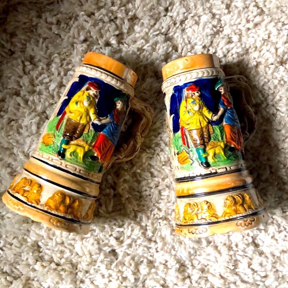Vintage German Style Beer Mugs